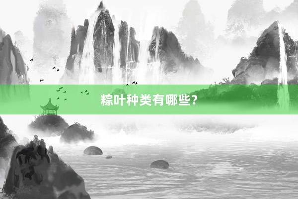 粽叶种类有哪些?